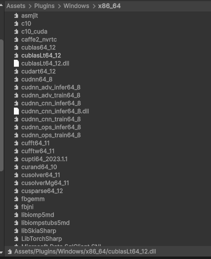 DLL settings in inspector